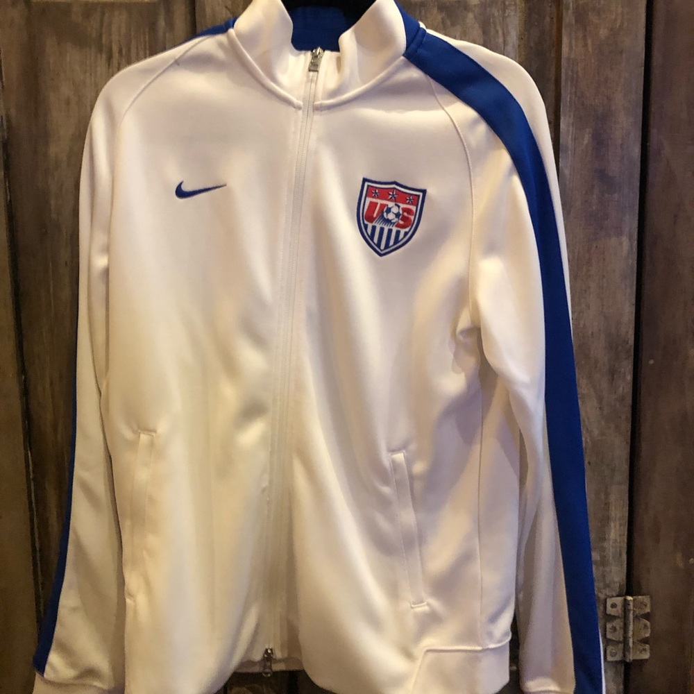 White USA zip up jacket
